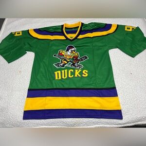 BRAND NEW Adam Banks Mighty Ducks Hockey Jersey XXL Embroidered Fight Strap